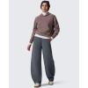 imageG4Free Smoofit Fleece Lined Womens Baggy Barrel Sweatpants Wide Leg Casual Pants with PocketsDark Grey