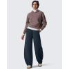 imageG4Free Smoofit Fleece Lined Womens Baggy Barrel Sweatpants Wide Leg Casual Pants with PocketsDark Navy