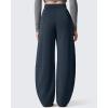imageG4Free Smoofit Fleece Lined Womens Baggy Barrel Sweatpants Wide Leg Casual Pants with PocketsDark Navy