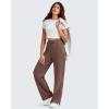 imageG4Free Smoofit Modal Soft Womens Wide Leg Sweatpants High Waisted Drawstring Side Slit Casual Pants 25quot27quot29quot31quot33quotCoffee Brown