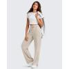 imageG4Free Smoofit Modal Soft Womens Wide Leg Sweatpants High Waisted Drawstring Side Slit Casual Pants 25quot27quot29quot31quot33quotLight Khaki