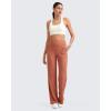 imageG4Free Womnes Ribbed Knit Wide Leg Pants with Pockets Lightweight Stretchy Yoga Pants Casual LoungeBurnt Orange