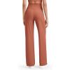 imageG4Free Womnes Ribbed Knit Wide Leg Pants with Pockets Lightweight Stretchy Yoga Pants Casual LoungeBurnt Orange