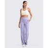 imageG4Free Womnes Ribbed Knit Wide Leg Pants with Pockets Lightweight Stretchy Yoga Pants Casual LoungeLavender