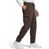 imageG4Free Flurrylux Mens Sweatpants Cargo Fleece Lined Cotton Warm Drawstring Pants with 4 PocketsTerracotta Brown