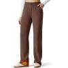 imageG4Free Smoofit Fleece Lined Sweatpants for Women Wide Leg Drawcord Thermal Casual Pants with PocketsCoffee Brown