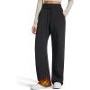 imageG4Free Smoofit Fleece Lined Wide Leg Sweatpants for Women Drawstring Thermal Casual Pants with PocketsBlack