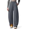imageG4Free Smoofit Fleece Lined Womens Baggy Barrel Sweatpants Wide Leg Casual Pants with PocketsDark Grey