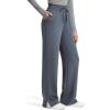 imageG4Free Smoofit Modal Soft Womens Wide Leg Sweatpants High Waisted Drawstring Side Slit Casual Pants 25quot27quot29quot31quot33quotDark Heather