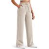 imageG4Free Smoofit Modal Soft Womens Wide Leg Sweatpants High Waisted Drawstring Side Slit Casual Pants 25quot27quot29quot31quot33quotLight Khaki