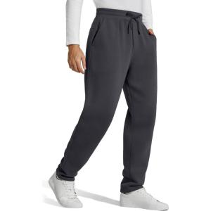 imageG4Free Flurrylux Men Fleece Lined Sweatpants Drawstring Cotton Warm Straight Leg Casual Track Pants with PocketsDark Gray