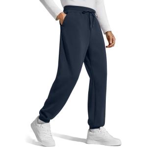 imageG4Free Mens Smoofit Fleece Lined Joggers Pants Winter Thermal Sweatpants Warm Casual Lounge Drawstring with PocketsDark Navy