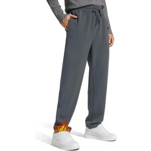 imageG4Free Mens Smoofit Fleece Lined Sweatpants Winter Thermal Warm Pants Casual Lounge Drawstring with PocketsDark Gray