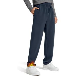 imageG4Free Mens Smoofit Fleece Lined Sweatpants Winter Thermal Warm Pants Casual Lounge Drawstring with PocketsDark Navy