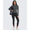 imageG4Free BareFeel Womens Half Zip Pullover Hoodies Slim Fit Yoga Running Long Sleeve Tops with ThumbholesDark Gray