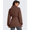 imageG4Free Smoofit Modal Soft Womens Zip Up Long Jackets Cinch Waist Casual Sweatshirts with PocketsCoffee Brown