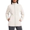 imageG4Free Smoofit Modal Soft Womens Zip Up Long Jackets Cinch Waist Casual Sweatshirts with PocketsIvory