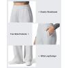 imageG4Free Flurrylux Cotton Fleece Lined Sweatpants Women Elastic Waist Wide Leg Lounge Pants Warm WinterLight Heather