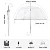 imageG4Free 52 inch Clear Bubble Umbrella Large Canopy Transparent Dome Coverage Stick Umbrella with Reflective Strip J Hook Handle European Style for WeddingsProm Graduation and Outdoor Events