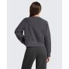 imageG4Free Flurrylux Womens Cropped Crewneck Sweatshirts Fleece Lined Loose Fit Pullover Fall Clothes Casual TopsDark Gray