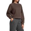 imageG4Free Flurrylux Womens Cropped Crewneck Sweatshirts Fleece Lined Loose Fit Pullover Fall Clothes Casual TopsTerracotta Brown