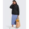 imageG4Free Flurrylux Womens Fleece Lined Sweatshirts Half Zip Dropped Shoulder Oversized Pullover Loose FuzzyBlack
