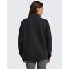 imageG4Free Flurrylux Womens Fleece Lined Sweatshirts Half Zip Dropped Shoulder Oversized Pullover Loose FuzzyBlack