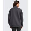 imageG4Free Flurrylux Womens Fleece Lined Sweatshirts Half Zip Dropped Shoulder Oversized Pullover Loose FuzzyDark Gray