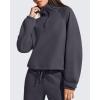 imageG4Free Flurrylux Womens Sweatshirts Fleece Lined Half Zip Mock Neck Cropped Pullover Winter Fashion Outfits ClothesDark Gray