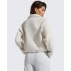 imageG4Free Flurrylux Womens Sweatshirts Fleece Lined Half Zip Mock Neck Cropped Pullover Winter Fashion Outfits ClothesDusty Taupe