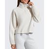 imageG4Free Flurrylux Womens Sweatshirts Fleece Lined Half Zip Mock Neck Cropped Pullover Winter Fashion Outfits ClothesDusty Taupe