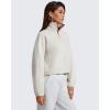 imageG4Free Flurrylux Womens Sweatshirts Fleece Lined Half Zip Mock Neck Cropped Pullover Winter Fashion Outfits ClothesDusty Taupe