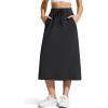 imageG4Free Smoofit Midi Skirts for Women Modal Soft Drawstring Aline Maxi Skirt Long Casual Fall with 2 Pockets 2026Black