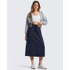 imageG4Free Smoofit Midi Skirts for Women Modal Soft Drawstring Aline Maxi Skirt Long Casual Fall with 2 Pockets 2026Dark Navy