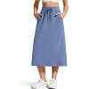 imageG4Free Smoofit Midi Skirts for Women Modal Soft Drawstring Aline Maxi Skirt Long Casual Fall with 2 Pockets 2026Denim Blue