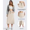 imageG4Free Smoofit Midi Skirts for Women Modal Soft Drawstring Aline Maxi Skirt Long Casual Fall with 2 Pockets 2026Light Khaki