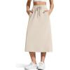 imageG4Free Smoofit Midi Skirts for Women Modal Soft Drawstring Aline Maxi Skirt Long Casual Fall with 2 Pockets 2026Light Khaki