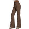 imageG4Free Breezeline Womens Flare Leggings with Pockets High Waist Drawstring Casual Pants OutdoorLava Cake