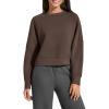 imageG4Free Flurrylux Womens Cropped Crewneck Sweatshirts Fleece Lined Loose Fit Pullover Fall Clothes Casual TopsTerracotta Brown
