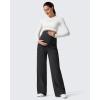imageG4Free Flurrylux Fleece Lined Maternity Wide Leg Pants Cotton Over The Belly Pregnancy SweatpantsBlack