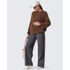 imageG4Free Flurrylux Fleece Lined Maternity Wide Leg Pants Cotton Over The Belly Pregnancy SweatpantsDark Gray