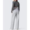 imageG4Free Flurrylux Fleece Lined Maternity Wide Leg Pants Cotton Over The Belly Pregnancy SweatpantsLight Heather