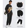 imageG4Free Flurrylux Mens Fleece Lined Joggers Cargo Pants Cotton Warm Drawstring Sweatpants with 4 PocketsBlack