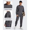 imageG4Free Flurrylux Mens Fleece Lined Sweatshirts Crewneck Pullover Long Sleeve Cotton Warm Fall Casual Loose Fit TopsDark Gray