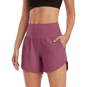 imageG4Free Athletic Shorts for Women Lightweight Running Shorts Inner Linner with PocketsDark Burgundy