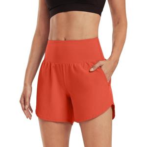 imageG4Free Athletic Shorts for Women Lightweight Running Shorts Inner Linner with PocketsRust Orange
