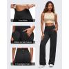 imageG4Free BareFeel Wide Leg Yoga Pants Cross Waist Casual Trousers with Zipper Pockets 29quot31quot33quotBlack