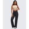 imageG4Free BareFeel Wide Leg Yoga Pants Cross Waist Casual Trousers with Zipper Pockets 29quot31quot33quotBlack