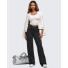 imageG4Free BareFeel Wide Leg Yoga Pants Cross Waist Casual Trousers with Zipper Pockets 29quot31quot33quotBlack
