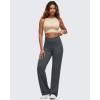 imageG4Free BareFeel Wide Leg Yoga Pants Cross Waist Casual Trousers with Zipper Pockets 29quot31quot33quotDark Gray